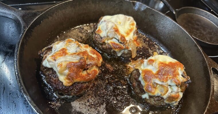 Juicy Butter Burger with Jammy Caramelized Onions Recipe