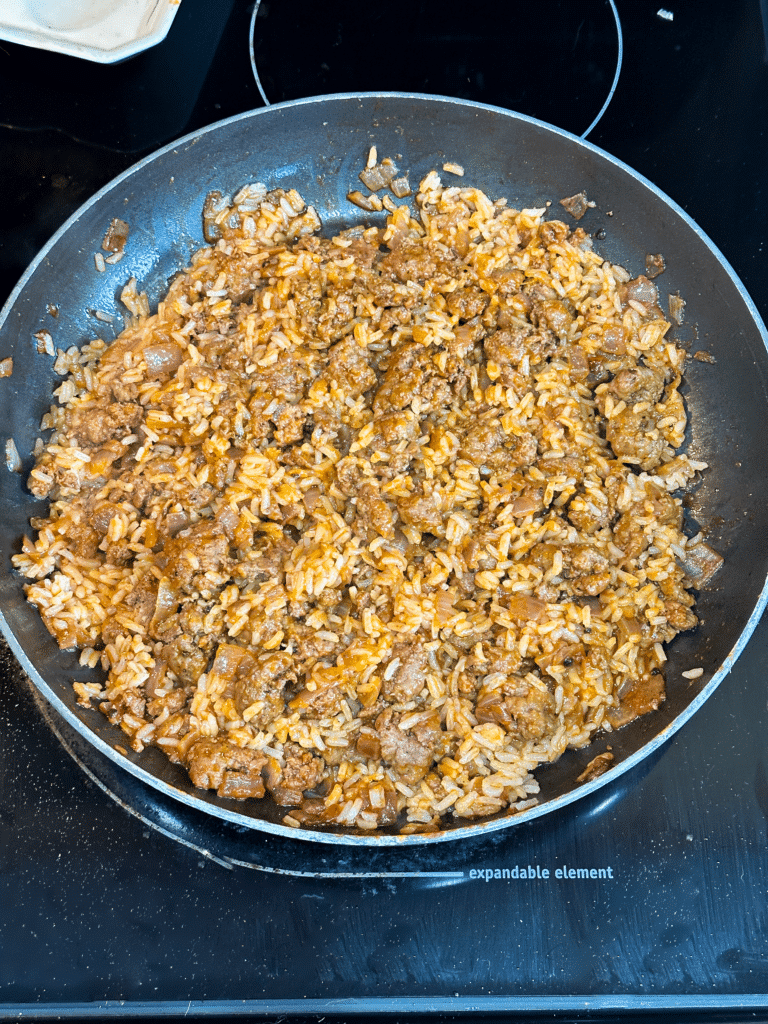 Turkey and rice stuffed pepper filling