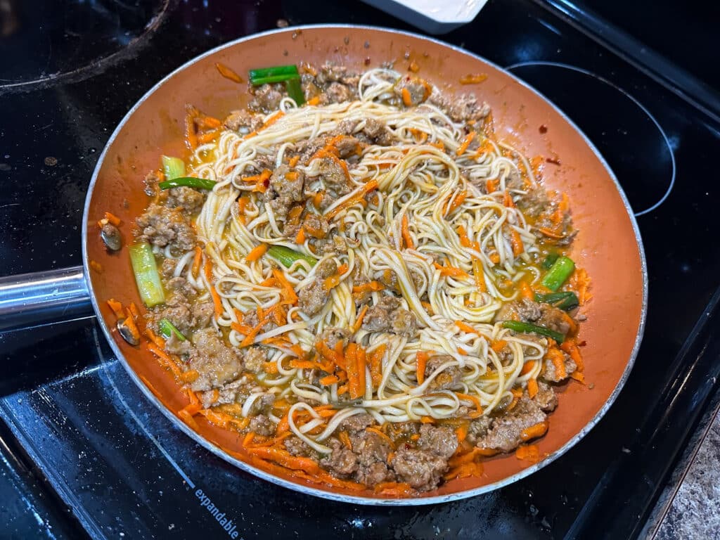 Cooking HelloFresh's Szechuan Pork Noodle Stir Fry