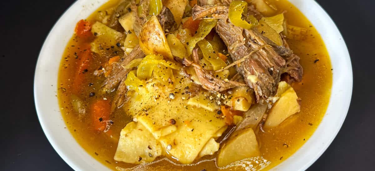 Easy Mississippi Pot Roast Soup (Slow-cooked for 5 hours)