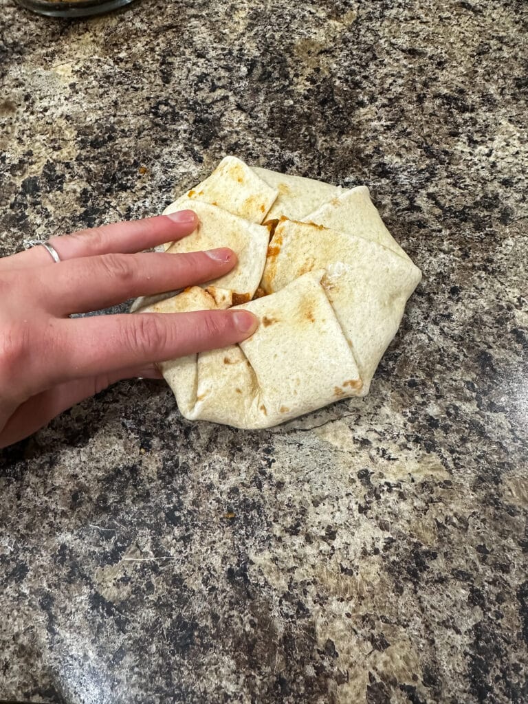 Folding a crunchwrap