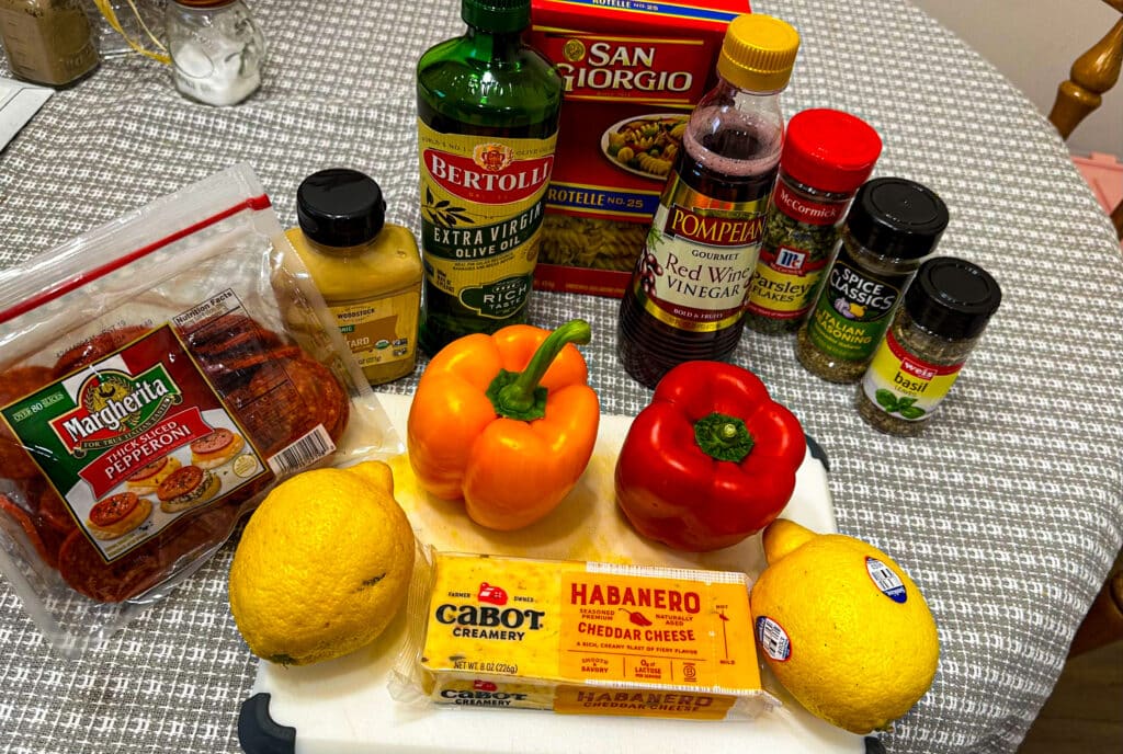 Homemade Pasta Salad Ingredients