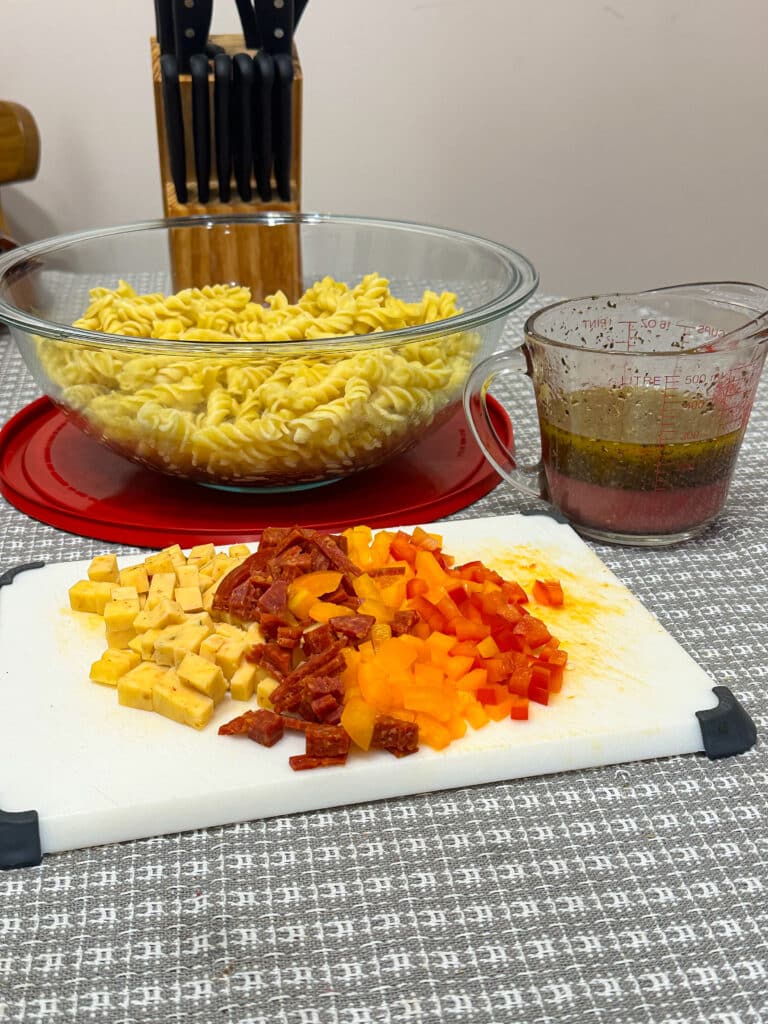 Homemade Italian Pasta Salad Ingredients